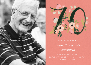 Botanic Numerals Photo - 70th Birthday Invitation by Rifle Paper Co.