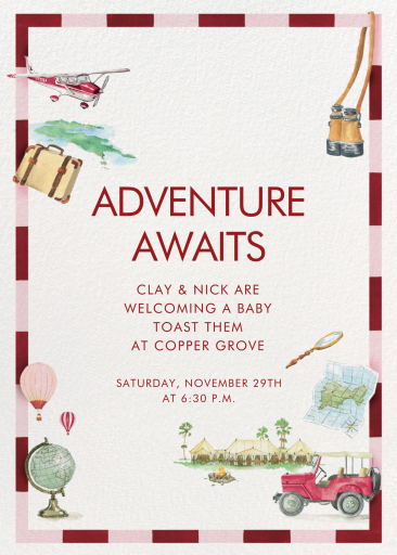 Watercolor Travel Adventure Invitation