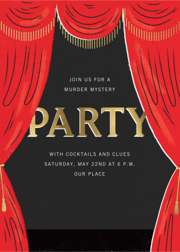 Curtain Call - Murder Mystery Invitation by Paperless Post