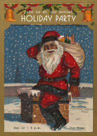 Vintage Santa Holiday Invitation