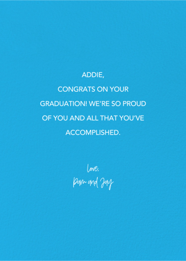 Aw Shucks - Graduation Card by 2021 Co. - Back