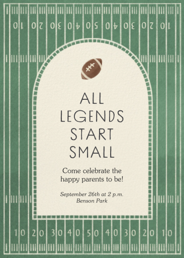 Football Field Baby Invitation