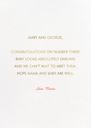 Hello Bears - Greeting Card by Carolyn Suzuki Studio - Back