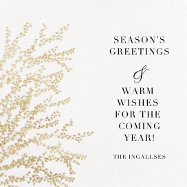 Forsythia Branch - Business Holiday Card by Paperless Post