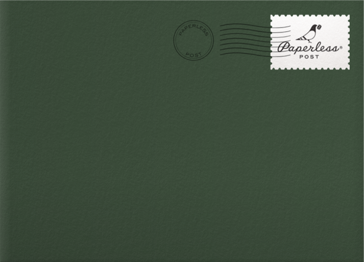 Photo Green Tree Holiday Card Envelope