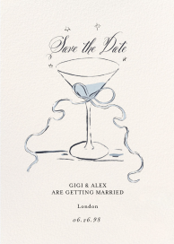 Ribbon Martini - Save the Date by Ten Story Stationery