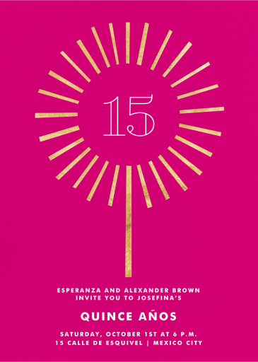 Year of the Sparkler - Quinceañera Invitation by Paperless Post