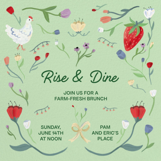 Farm Fresh Strawberry Invitation