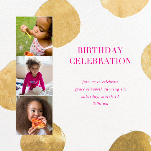 Photo Strip Dots - Birthday Invitation by Sugar Paper
