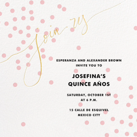 Join Us (Dots) - Quinceañera Invitation by Linda and Harriett