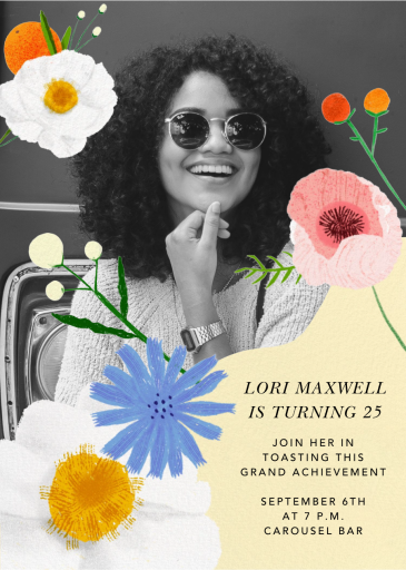 Loose Stems - Birthday Invitation by Carolyn Suzuki Studio