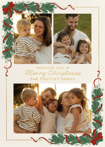 Photo Holiday Wreath Frame Card