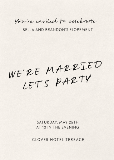 Simply Yours - Elopement Party Invitation by Paperless Post