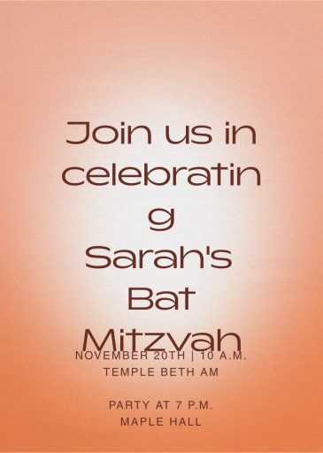 Simply Glowing - Bar & Bat Mitzvah Invitation by Paperless Post