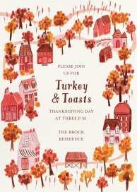Turkey Town - Thanksgiving Invitation by Mr. Boddington's Studio