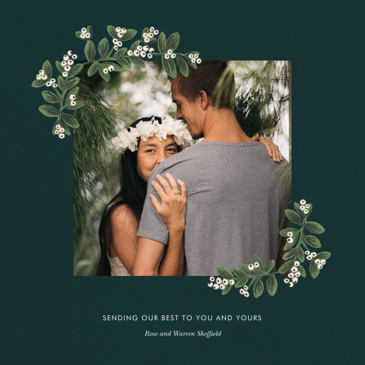 Mistletoe Accent Flourish - Photo - Holiday Card by Rifle Paper Co.