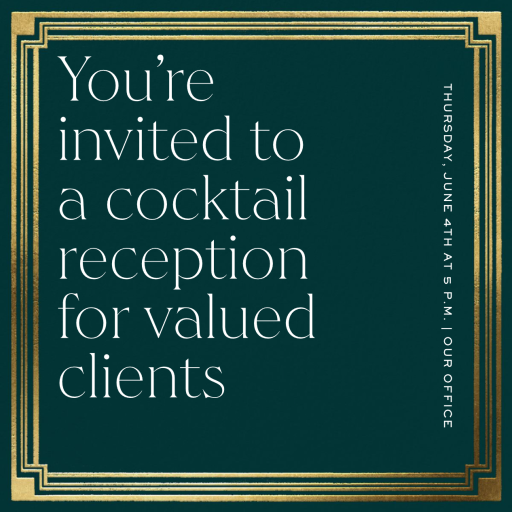 Gold Trimmed - Dining & Drinks Invitation by Paperless Post