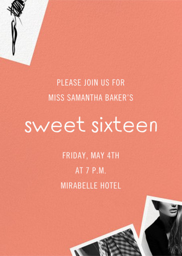 Moodboard Moment - Sweet 16 Invitation by Cheree Berry Paper & Design - Back