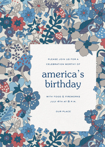 Flower Tops - 4th of July Invitation by Liberty