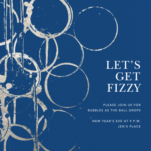 Metallic Circles Watermark - New Year's Eve Invitation by Kelly Wearstler