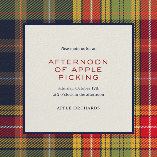 Kiltie - Fall Party Invitation by Oscar de la Renta