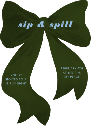 Painted Bow Cutout - Girls' Night Invitation by paperless_post