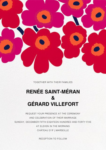 Unikko (Wedding) - Wedding Invitation by Marimekko