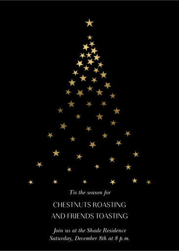 Starry Golden Tree - Holiday Party Invitation by Paperless Post