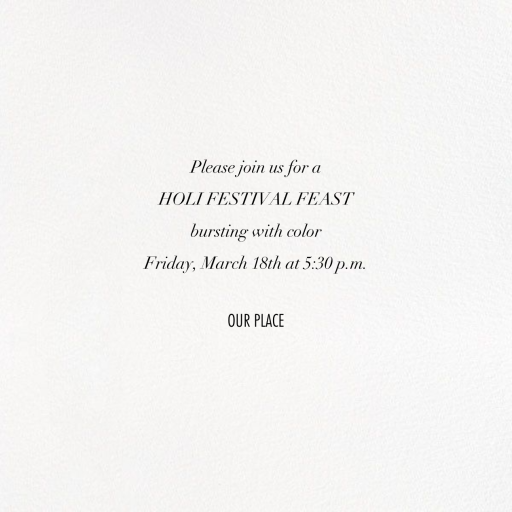 True Colors - Holi Invitation by Kelly Wearstler - Back