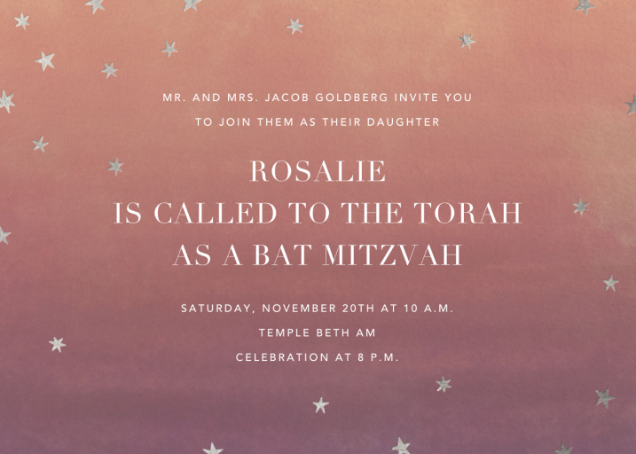L'Heure Bleue - Bar & Bat Mitzvah Invitation by Paperless Post