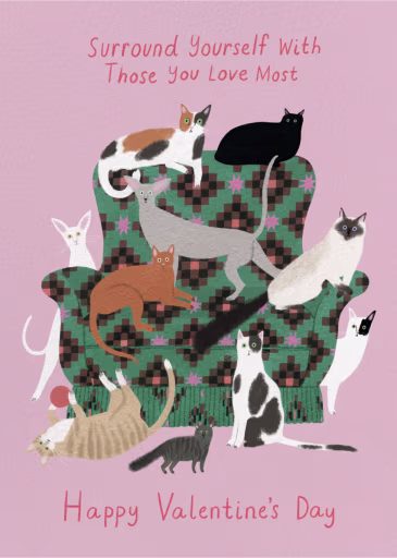 Feline Good (Yelena Bryksenkova) - Valentine's Day Card by Red Cap Cards