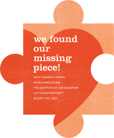 Piece of Our Heart - Announcement by Paperless Post