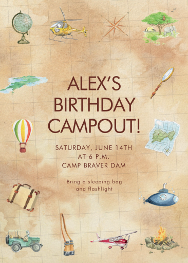 Vintage Travel Map Invitation