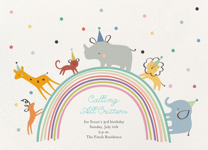 Zoo Crew - Birthday Invitation by Little Cube