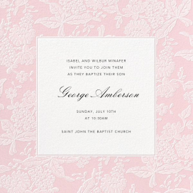 Hydrangea Lace I Save The Date - Baptism & Christening Invitation by Oscar de la Renta