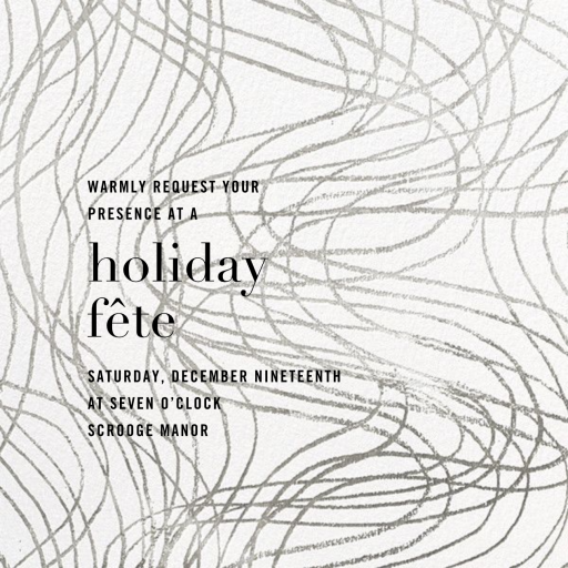 Scrawl - Holiday Party Invitation by Kelly Wearstler