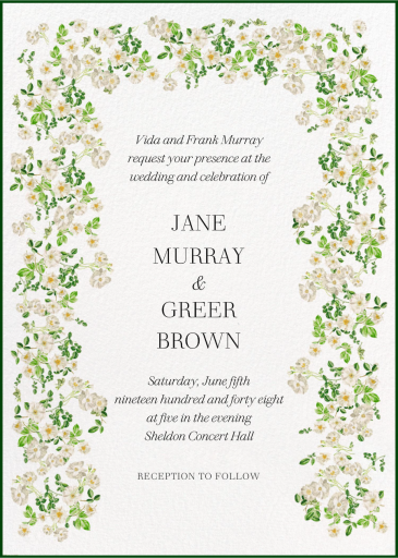 Floral Arch - Wedding Invitation by  Monique Lhuillier