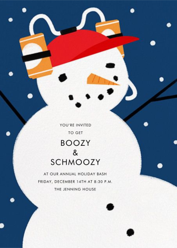 Frat Boy Snowman - Winter Party Invitation by Paperless Post