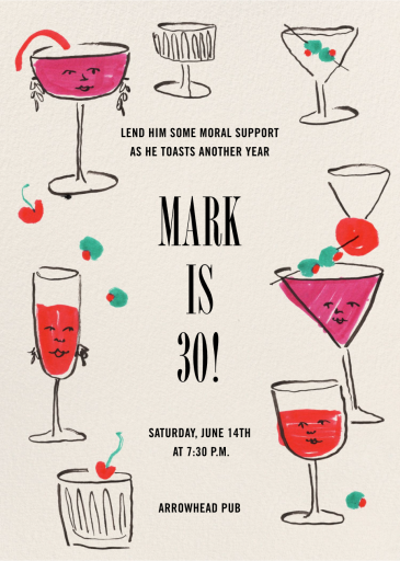 Drinking Faces - Invitation by Phthalo Ruth