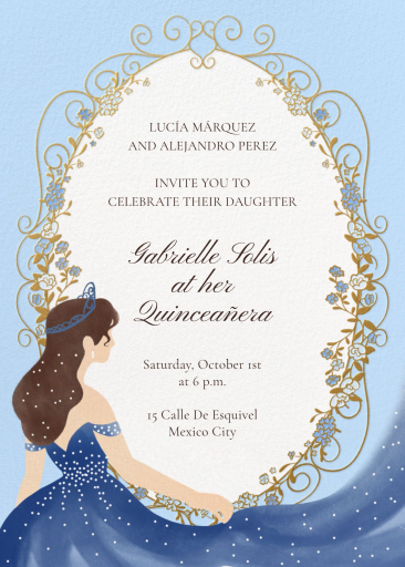 Princesa brillante - Invitación para quinceañera de Paperless Post