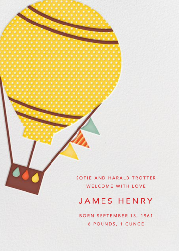 Up and Away - Birth Announcement by Petit Collage