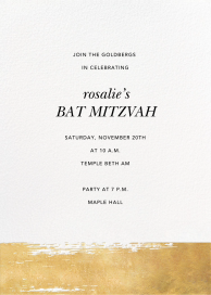 Simple Brushstroke - Bar & Bat Mitzvah Invitation by Sugar Paper