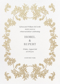 Gold Lace - Rehearsal Dinner Invitation by  Monique Lhuillier
