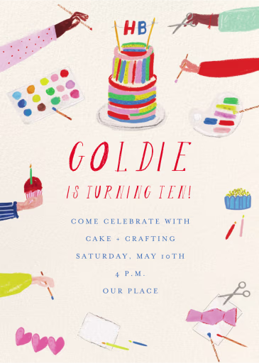 Cake and Crafts - Birthday Invitation by Mr. Boddington's Studio