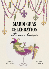 Einladung zum „Gator Mardi Gras“-Cocktail