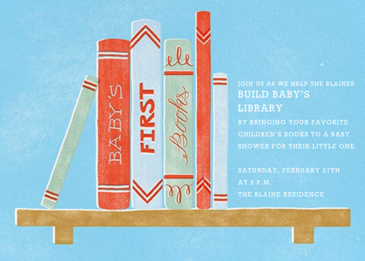 Baby's Bookshelf - Baby Shower Invitation by Paperless Post