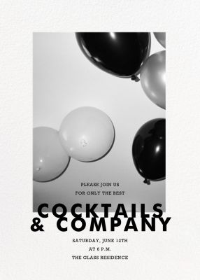 Black and White Balloons (Photo) - Paperless Post