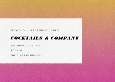 Invitación con degradado en rosa y naranja