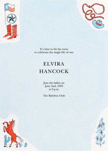 Lone Star - Bachelorette Party Invitation by Paperless Post