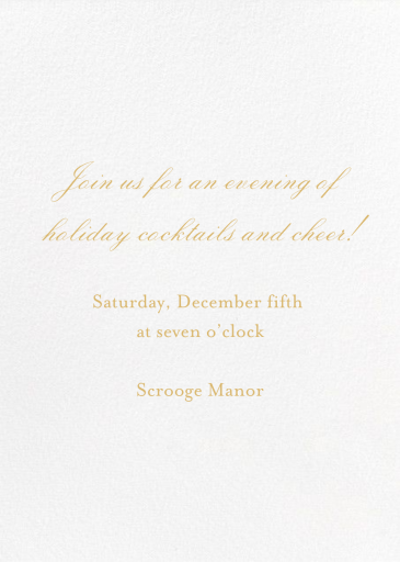 Partridge Tree - Invitation by Bernard Maisner - Back